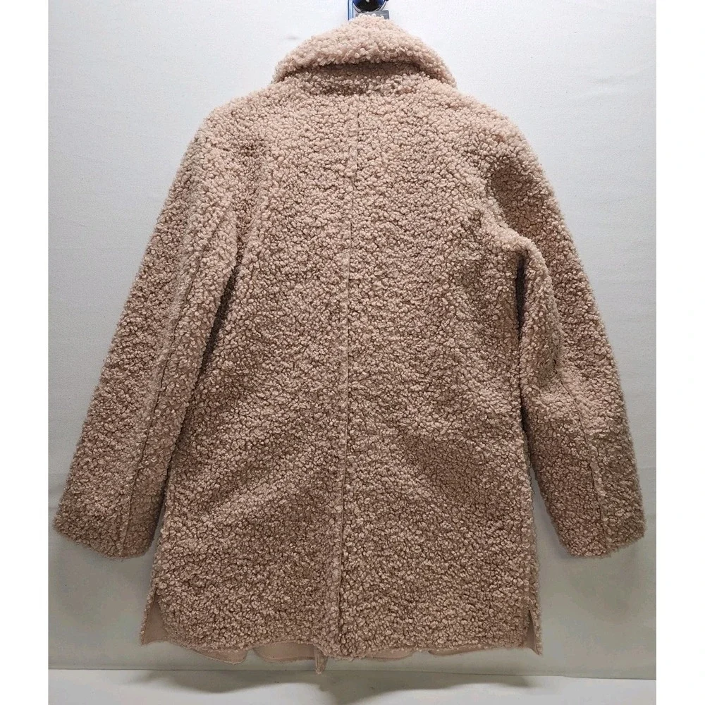 Kenneth Cole Women's XS Pink Sherpa Textured Peacoat Feminine Barbiecore Y2K